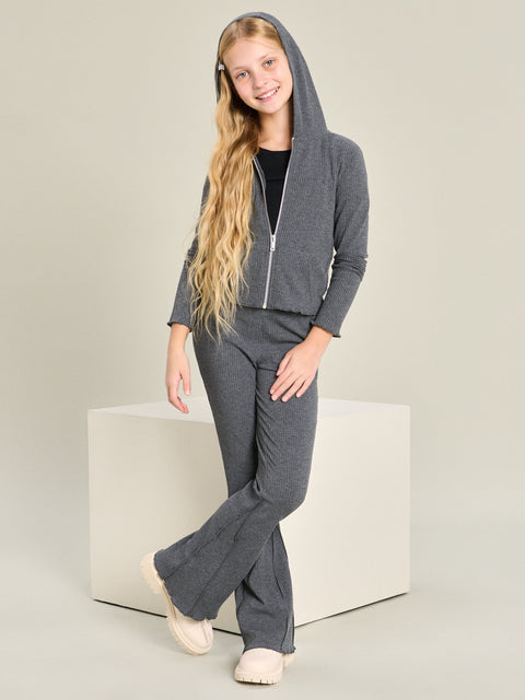Sinsay Girl's Dark Grey Flare-fit Pants | Sinsay in Lebanon