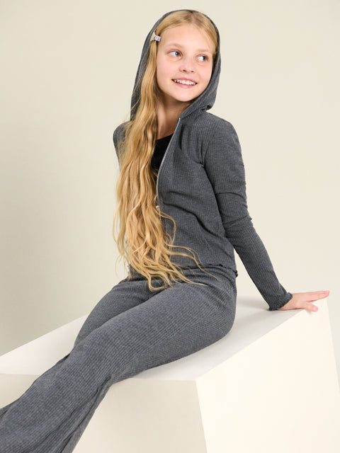 Sinsay Girl's Dark Grey Flare-fit Pants | Sinsay in Lebanon