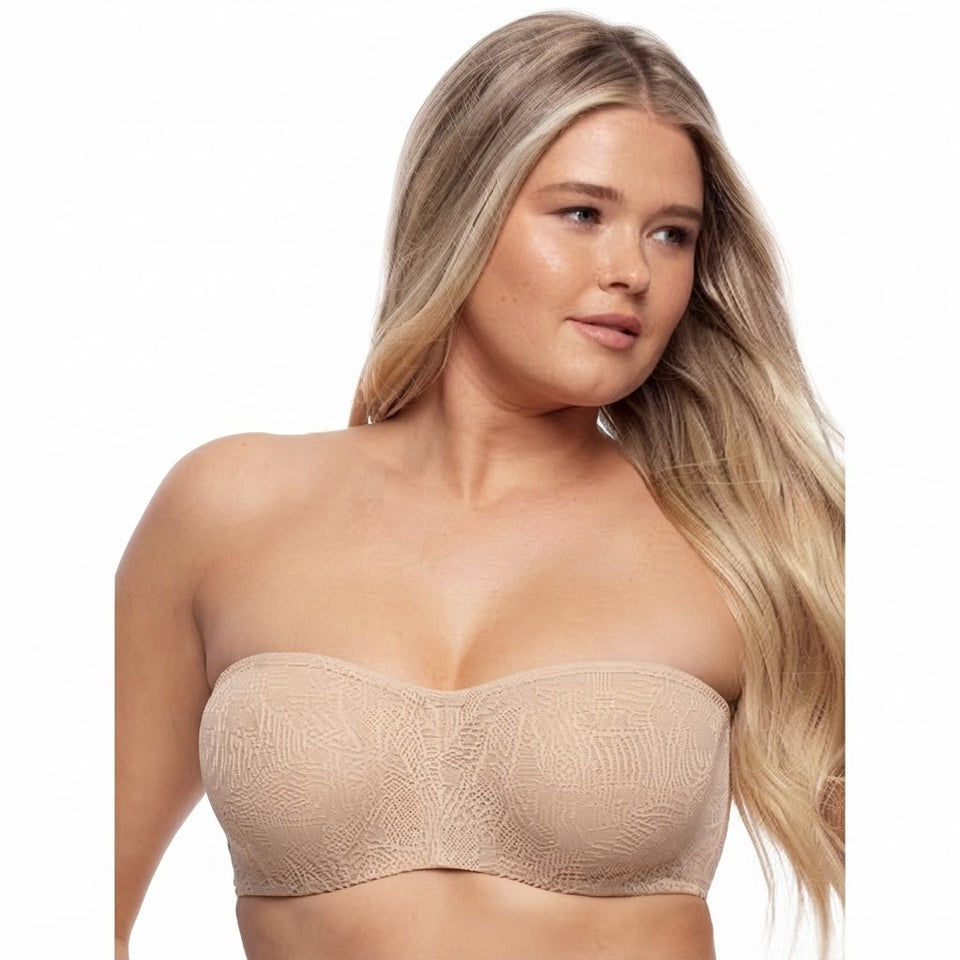 Paramour Women's Light Beige Delightful Seamless Lace Bandeau Bra