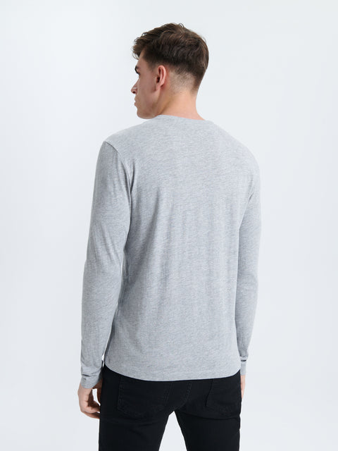 Sinsay Men's Gray V-Neck Long Sleeve Blouse | Sinsay In Lebanon