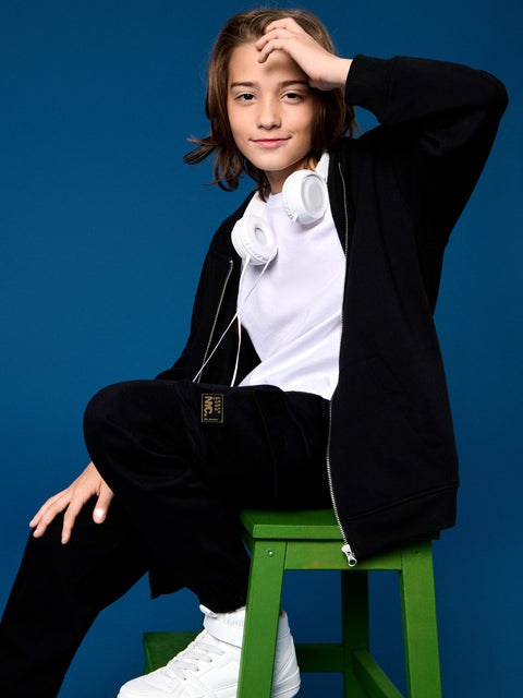 Sinsay Boy's Black Cotton-Blend Sweatpants With Cuffs | Sinsay In Lebanon