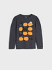 Sinsay girls dark gray print blouse AYA