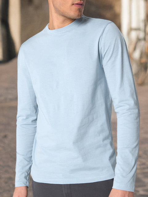 Sinsay Men's Light Blue Long Sleeve Crew Neck Blouse|Sinsay In Lebanon