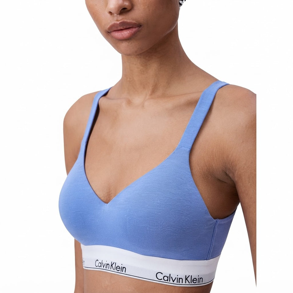 Calvin Klein Women's Blue Elastic Logo Band Bra
