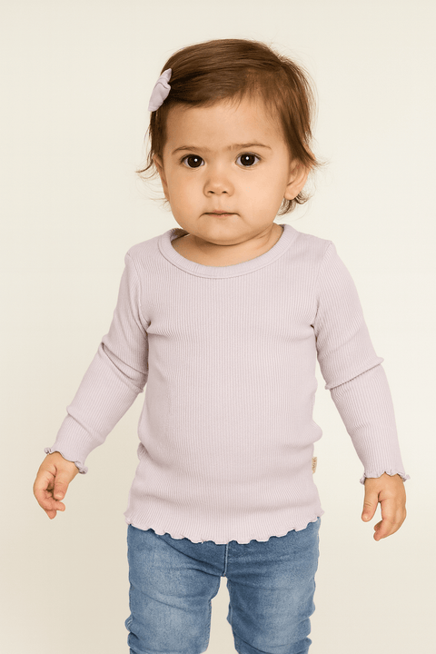 POMPdeLUX Baby Girl's Lilac Long Sleeve T-Shirt |POMPdeLUX in Lebanon