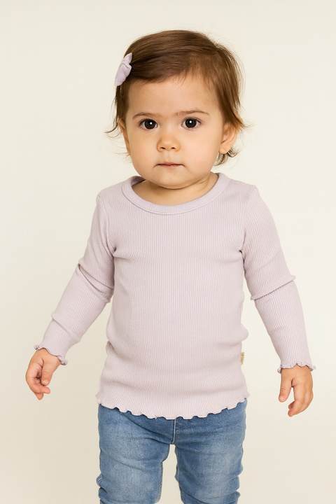 POMPdeLUX Baby Girl's Lilac Long Sleeve T-Shirt |POMPdeLUX in Lebanon