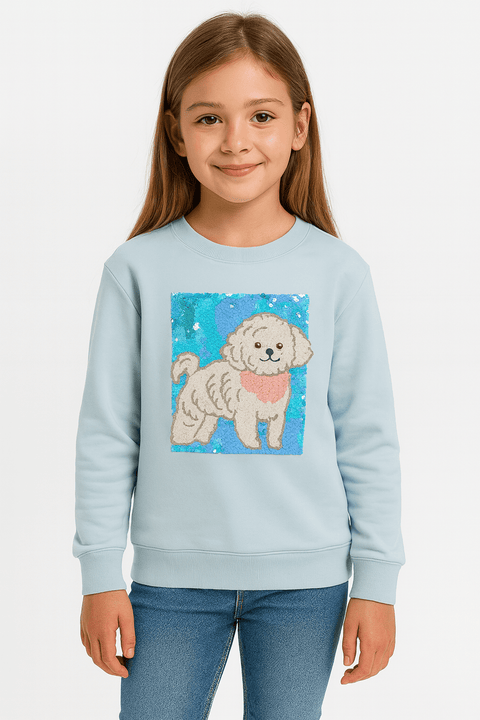 Reserved Girl's White Blue Long Sleeve Sweatshirt | Reserved In Lebanon