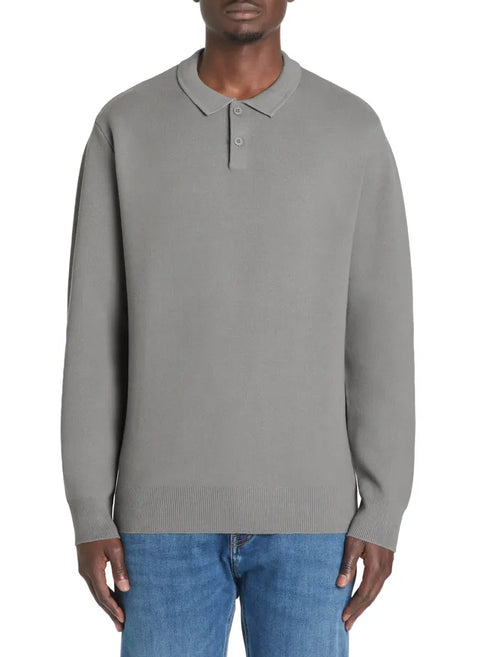 Celio Men's Grey Polo Neck Long Sleeve Blouse | Celio In Lebanon