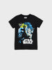 Black Star Wars t-shirt with character design on a light gray background