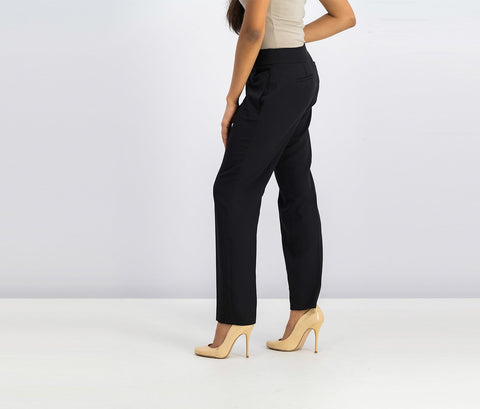 Kasper Women's Black Petite Slim Straight Leg Trousers | Kasper In Lebanon
