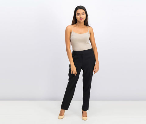 Kasper Women's Black Petite Slim Straight Leg Trousers | Kasper In Lebanon
