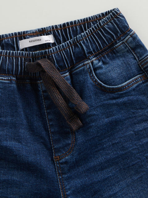 Reserved Boy's Dark Blue Elastic Carrot Jeans | Reserved In Lebanon