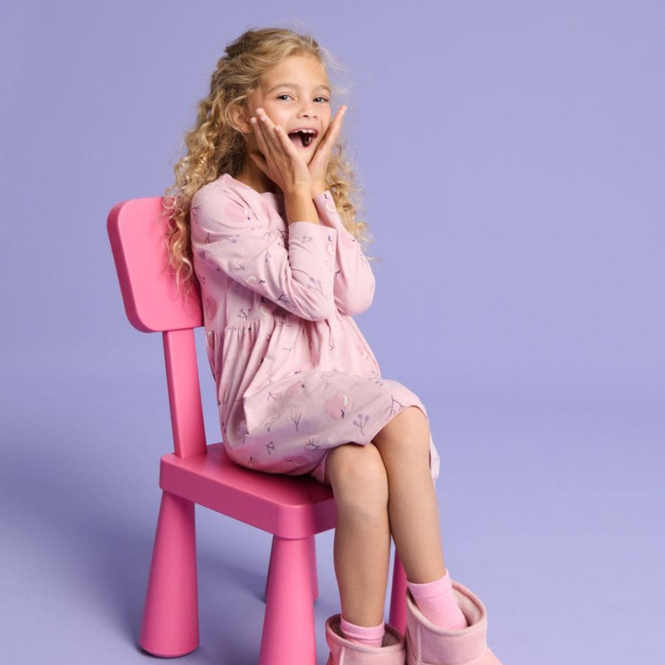 Sinsay Girl's Light Pink Printed Dress