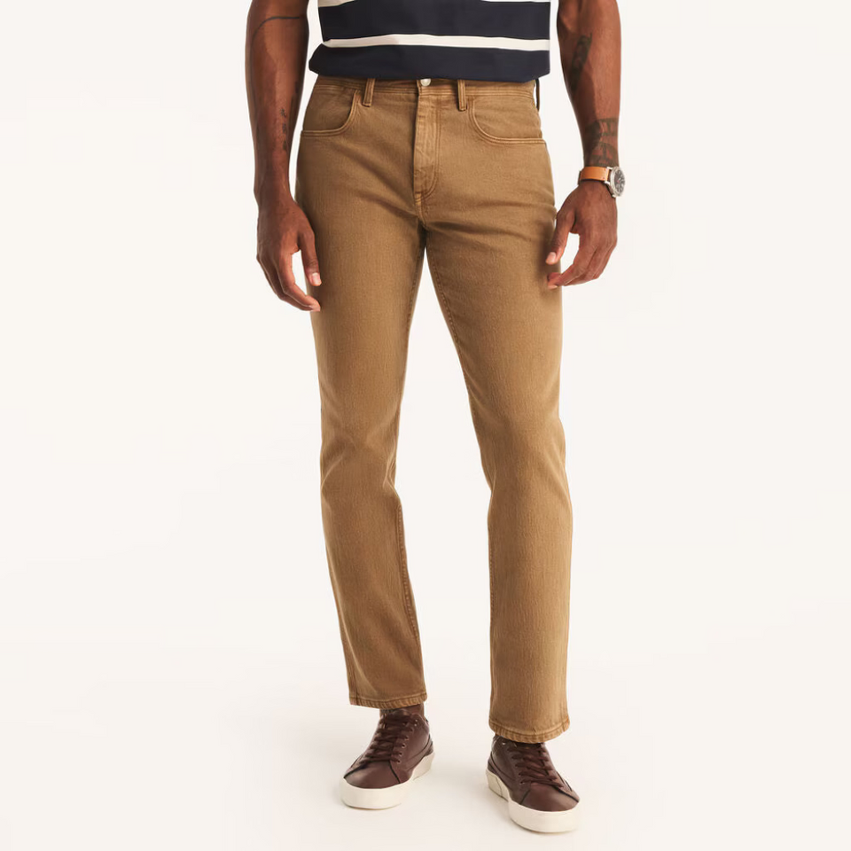 Nautica Jeans co. Men's Brown Straight Stretch Denim Jeans