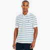 Nautica Men's White & Green Classic Fit Striped Deck Polo T-shirt|Nautica In Lebanon