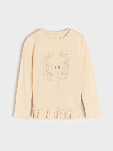 Sinsay Girl's Multicolor 2 Packs Ruffle Long Sleeve Crew Neck Blouse|Sinsay In Lebanon