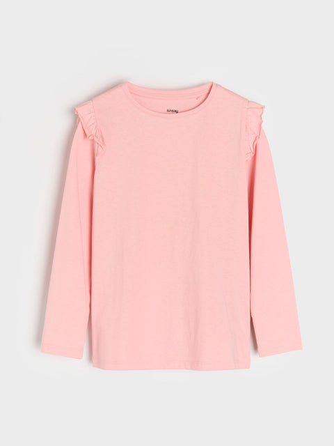 Sinsay Girl's Multicolor 2 Packs Ruffle Long Sleeve Crew Neck Blouse|Sinsay In Lebanon