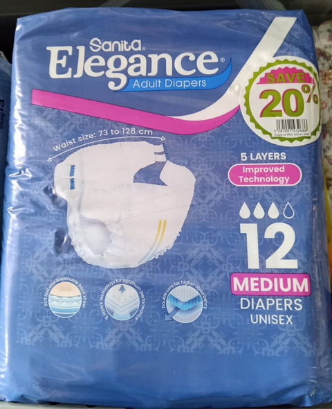 Sanita Elegance Adult Diapers Medium 12 (Save 20%) | Sanita In Lebanon