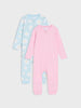 Sinsay BABY girls pink & blue print 2 pack overall AYA
