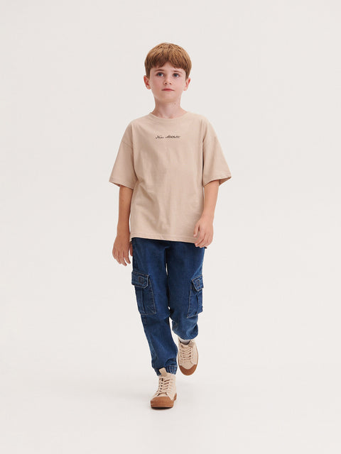 Reserved Boy's Blue Denim Cargo Joggers | Reserved In Lebanon