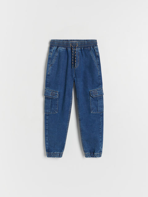 Reserved Boy's Blue Denim Cargo Joggers | Reserved In Lebanon