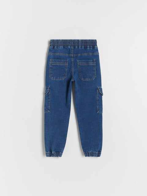 Reserved Boy's Blue Denim Cargo Joggers | Reserved In Lebanon