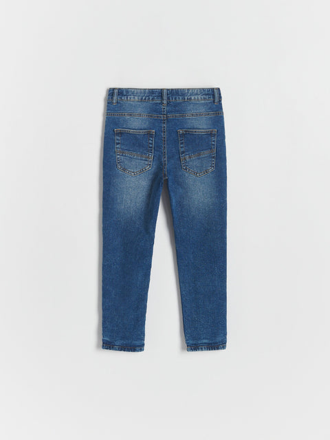 Blue jeans on a white background