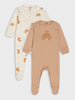 Sinsay Baby Girl's 2-Pack Overall Beige & Off White AYA