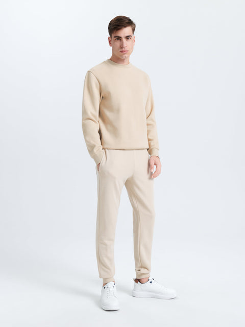 Sinsay Men's Beige Ruched Leg Hem Sweatpant|Sinsay In Lebanon