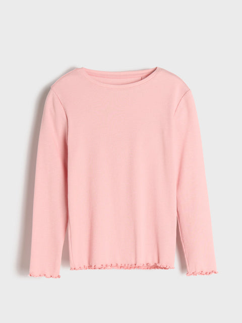 Sinsay Girl's Pink Long Sleeve With Ruffles Blouse | Sinsay in Lebanon