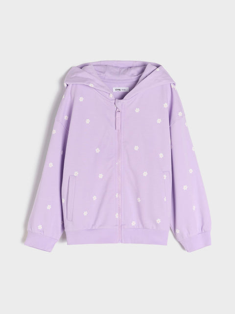 Sinsay Baby Girl's Light Purple Floral Printed Hooded Jacket|Sinsay In Lebanon
