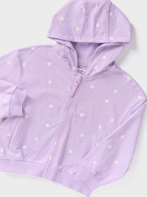 Sinsay Baby Girl's Light Purple Floral Printed Hooded Jacket|Sinsay In Lebanon