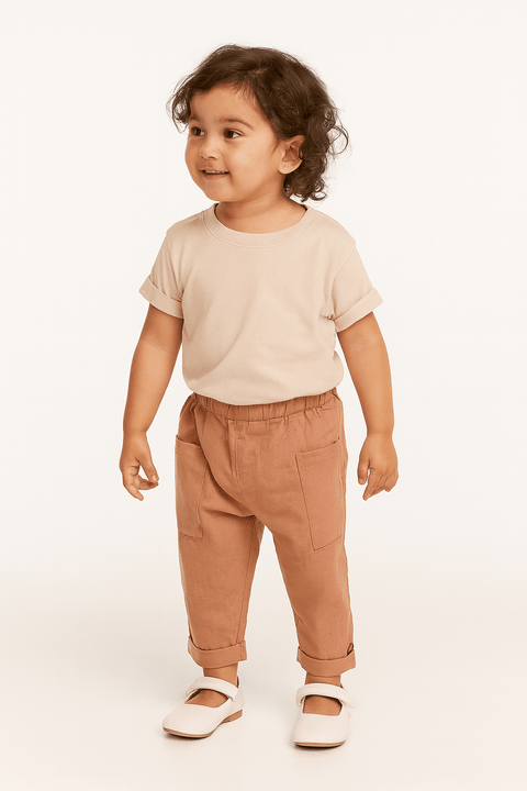 POMPdeLUX Girl's Rose Linen Trousers |POMPdeLUX in Lebanon