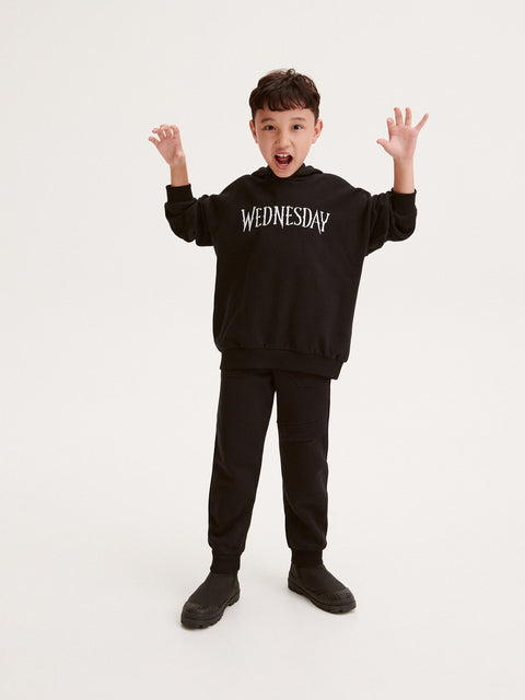 Reserved Boy's Black Oversized Wednesday Hoodie | Reserved In Lebanon