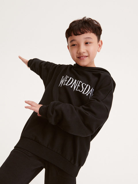 Reserved Boy's Black Oversized Wednesday Hoodie | Reserved In Lebanon
