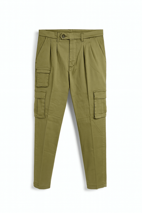 Rebel Men's Khaki Green Casual Fit Cargo Pants | Rebel In Lebanon