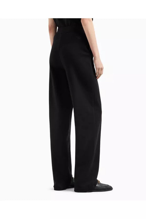 Emporio Armani Women's Black  Elasticated-Waist Pants | Emporio Armani  in Lebanon