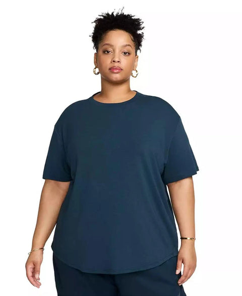 Nike Women's Navy Plus Size One Relaxed Dri-Fit Shorts-Sleeve T-Shirt | Nike In Lebanon