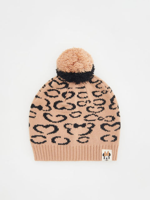Reserved Girl's Brown & Black Beanie Pom Pom Hat | Reserved In Lebanon