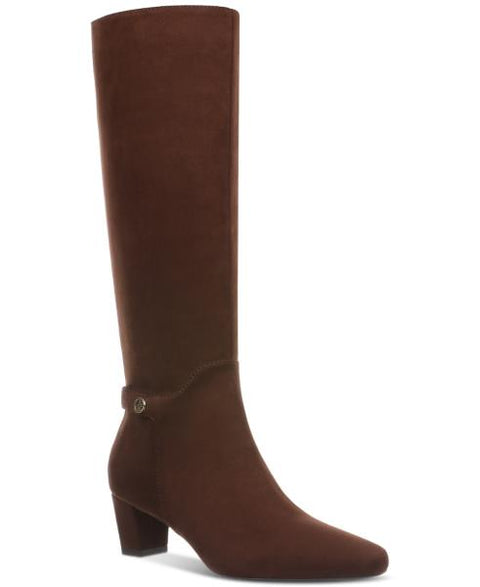 CRISSALYNNEF Womens Zipper Manmade Knee-High Boots