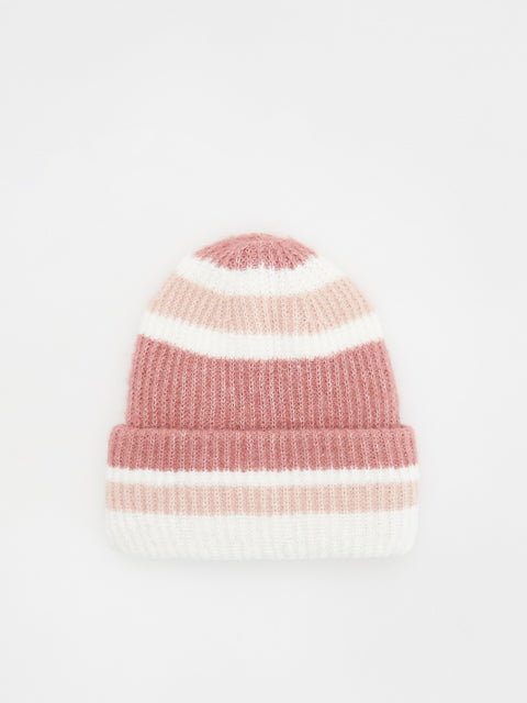 Reserved Girl's White & Coral Striped Hat | Reserved In Lebanon