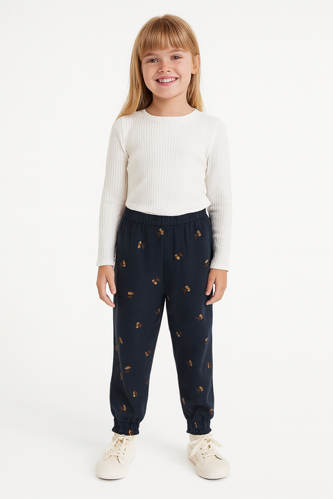 POMPdeLUX Girl's Navy Quilted Trousers |POMPdeLUX in Lebanon