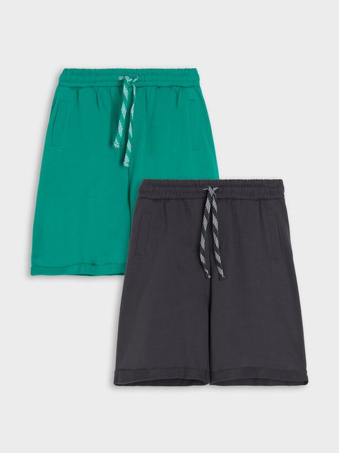 Sinsay Boy's Green/Dark Grey 2-Pack Cotton Shorts | Sinsay In Lebanon