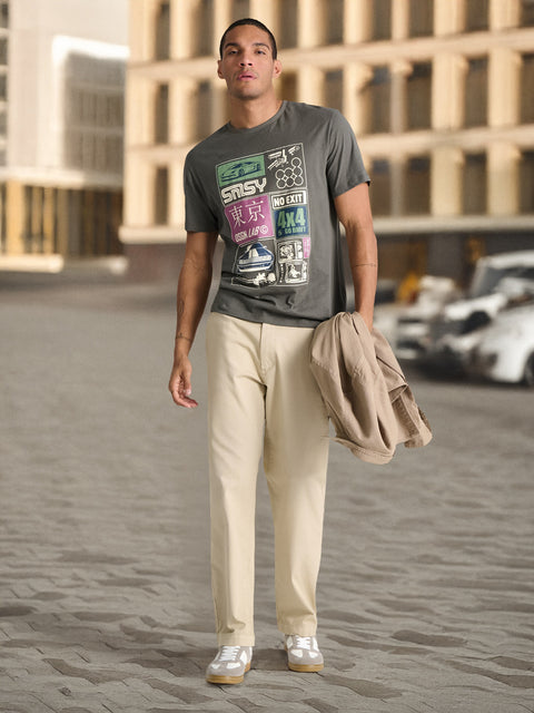 Sinsay Men's Beige Straight Fit Trousers | Sinsay In Lebanon