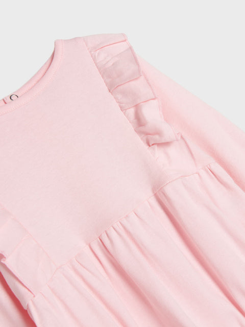 Sinsay Baby Girl's Pink Ruffle Long Sleeve Bodysuit  |Sinsay In Lebanon