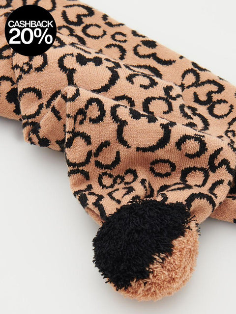 Reserved Baby Girl's Brown & Black Scarf With Pom Pom | Reserved In Lebanon