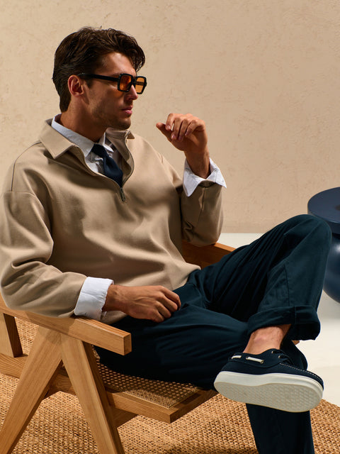 Sinsay Men's Navy Straight Fit Trousers |Sinsay In Lebanon