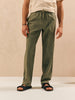 Sinsay Men's Khaki Green Straight Fit Trousers | Sinsay In Lebanon