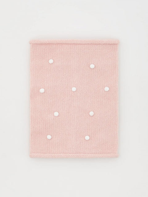 Reserved Girl's Light Pink Pompom Details Turtle Neck Scarf |Reserved In Lebanon