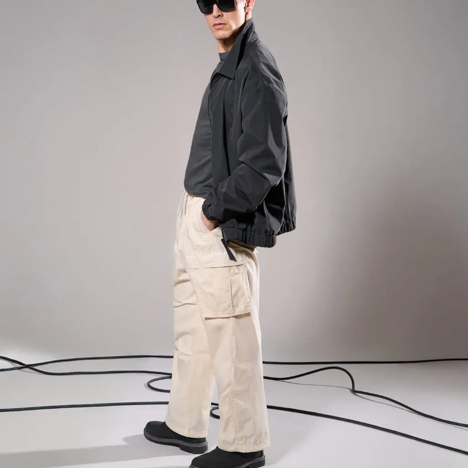 Sinsay Men's Beige Cargo Parachute Pants